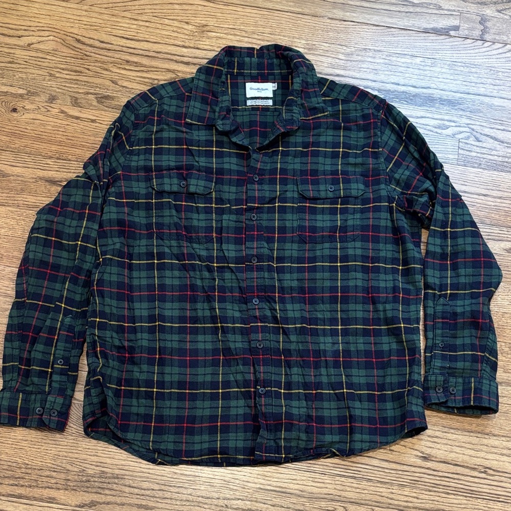 Goodfellow Plaid Button-Up Shirt XL